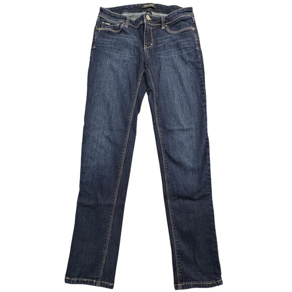 White House Black Market Slim Ankle Jeans Size 2R Blue Denim Feel Beautiful Dark - Picture 1 of 16